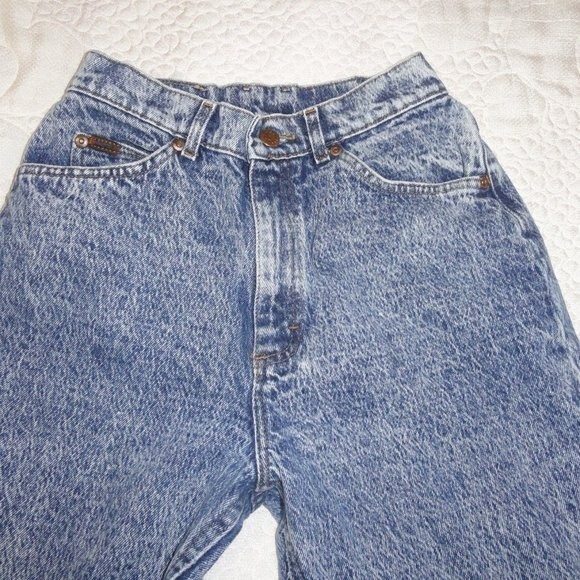 Vintage High Waist Mom Jeans Lee High Waist 24"x26" 6 Petite 4 Petite - Picture 4 of 9